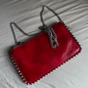 ZARA STUDDED PLEATHER PURSE